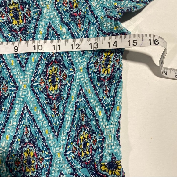 Loft Beach Blue Smocked Off The Shoulders Short Sleeve Flowy Maxi Dress XS - Picture 14 of 14